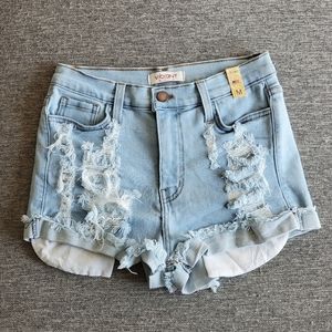 Woman's Cut Off Blue Jean Shorts